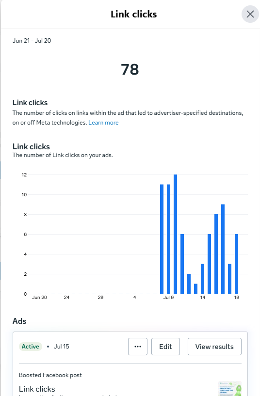 Facebook Ads Results